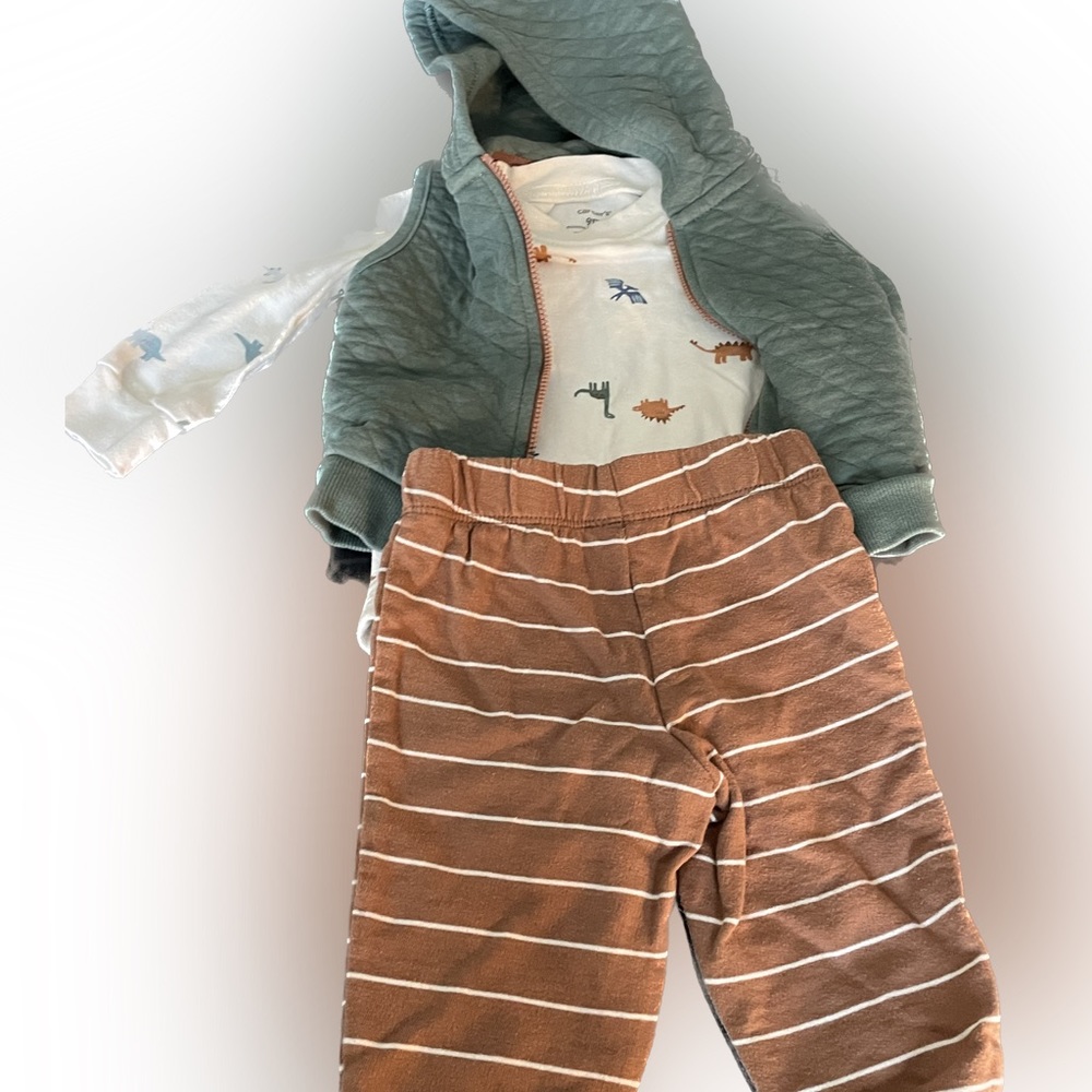 9 Month Carters Long Sleeve Onesie, Jacket, And Pants